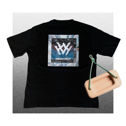 Black T-shirt and Hangboard Gift Bundle